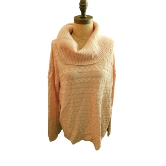 RAlph Lauren Size XL Pink Cableknit Elegant Sweater Knit Top NWT $89 - Picture 1 of 3